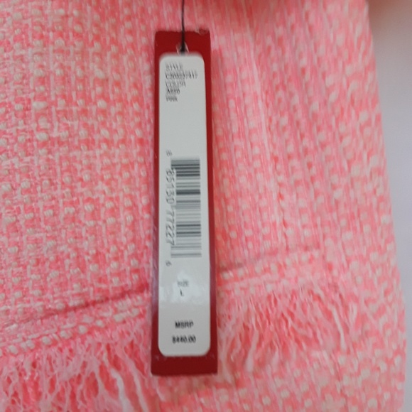 Alice + Olivia Kidman Tweed Jacket Pink Boxy Crop - Picture 7 of 7